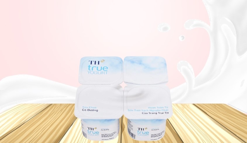 Lốc 4 hộp sữa chua có đường TH true YOGURT 100g (từ 1 tuổi)