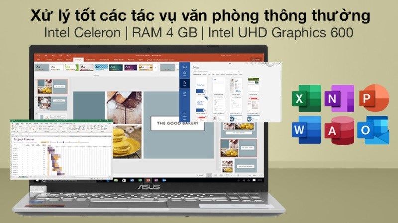 Laptop Asus VivoBook X515MA N4020 (BR480W) xử lý tốt tác vụ văn phòng