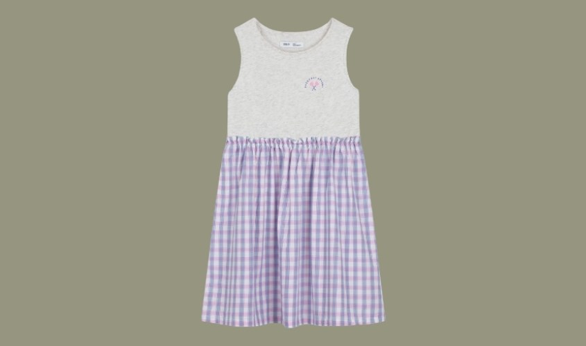 Đầm bé gái Canifa 1DS21S023-SA533 màu xám