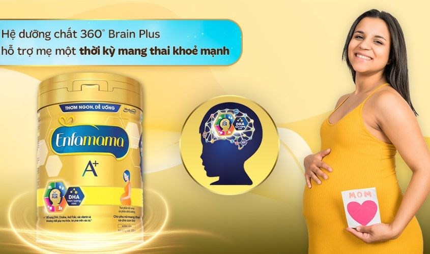 Sữa bầu Enfamama A+ 360° Brain Plus hương vani 830g