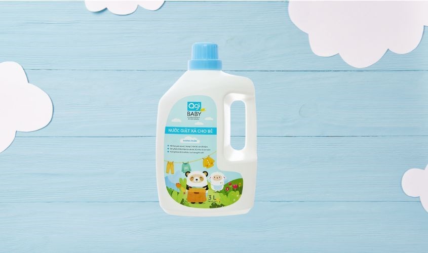 Nước giặt xả quần áo cho bé Agi hương phấn can 3 lít