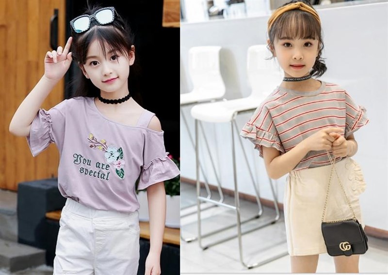 Các mẫu áo kiểu phối hợp cùng chân váy dễ thương cho bé