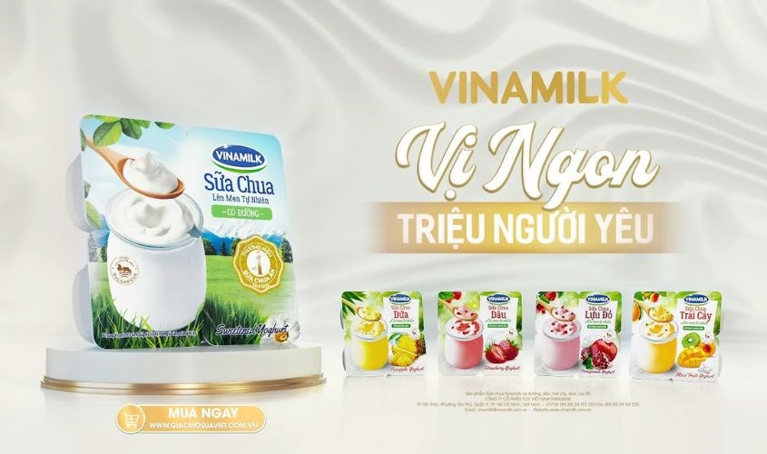 Lốc 4 hộp sữa chua có đường Vinamilk 100g