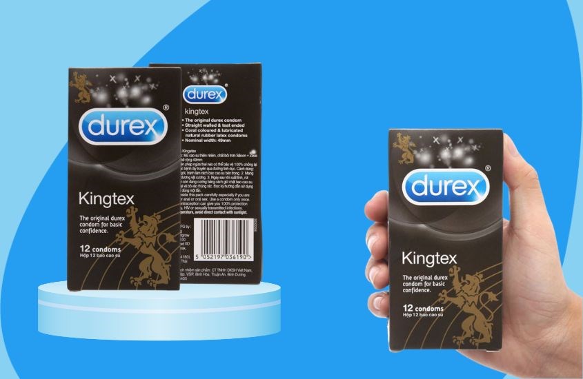 Hộp 12 cái bao cao su Durex Kingtex 49 mm