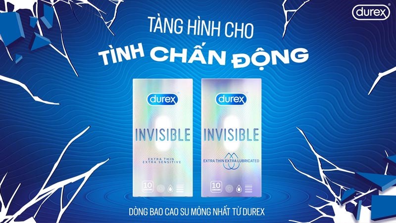 Bao cao su Durex Invisible 52 mm siêu mỏng Bao cao su Durex Invisible 52 mm siêu mỏng