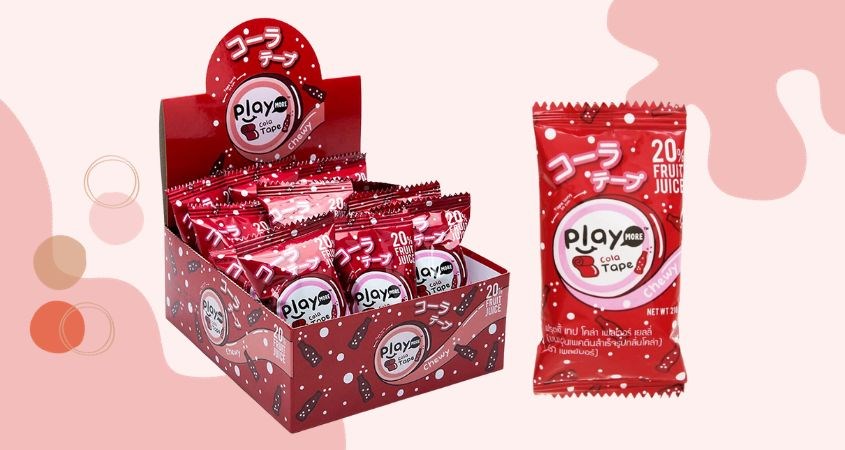 Kẹo dẻo cuộn PlayMore hương cola gói 21g (từ 3 tuổi) Kẹo dẻo cuộn PlayMore hương cola gói 21g (từ 3 tuổi)