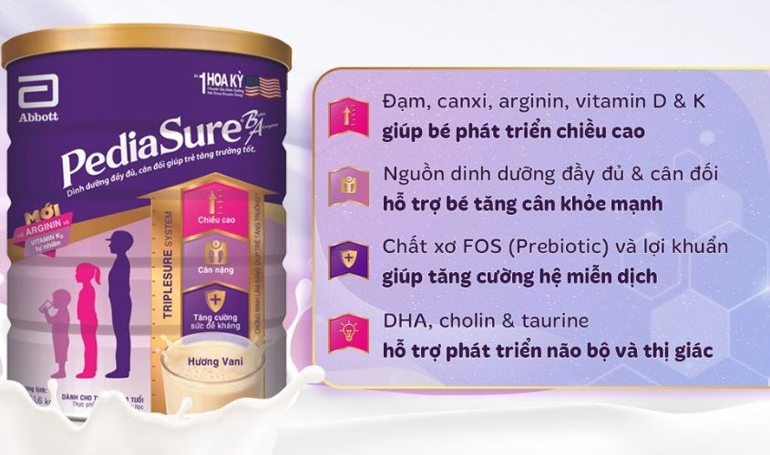 Sữa bột Abbott PediaSure BA hương vani 1.6 kg (1 - 10 tuổi) Sữa bột Abbott PediaSure BA hương vani 1.6 kg (1 - 10 tuổi)