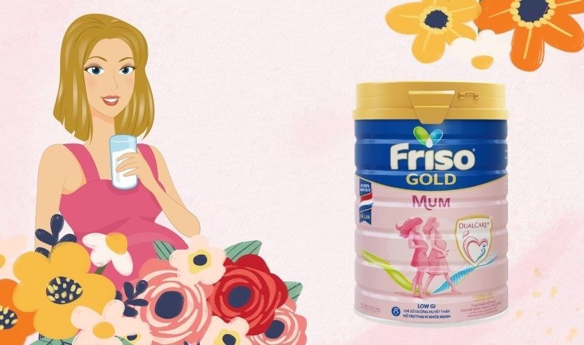 Sữa bầu Frisomum Gold hương cam 900g Sữa bầu Frisomum Gold hương cam 900g