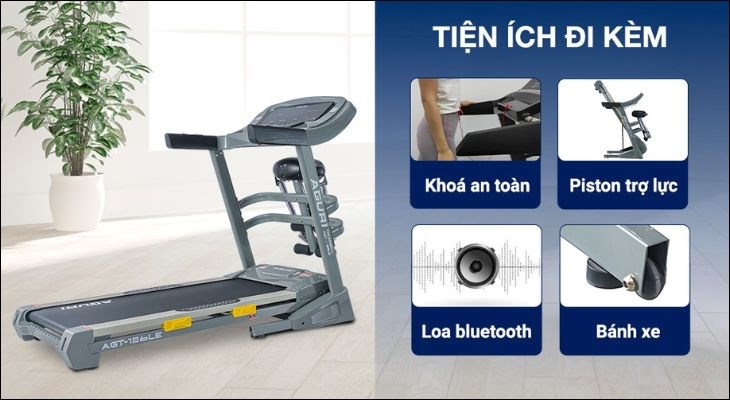 Máy chạy bộ Aguri tích hợp đa dạng tiện ích