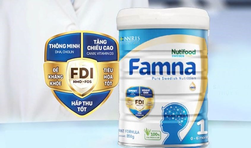 Sữa bột Nutifood Famna số 1 850g (0 - 6 tháng)