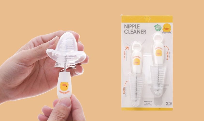 Bộ 2 cọ rửa núm ti PIYOPIYO PY830435 màu trắng