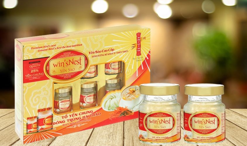 Hộp 6 hũ nước yến chưng đông trùng hạ thảo Win Hộp 6 hũ nước yến chưng đông trùng hạ thảo Win