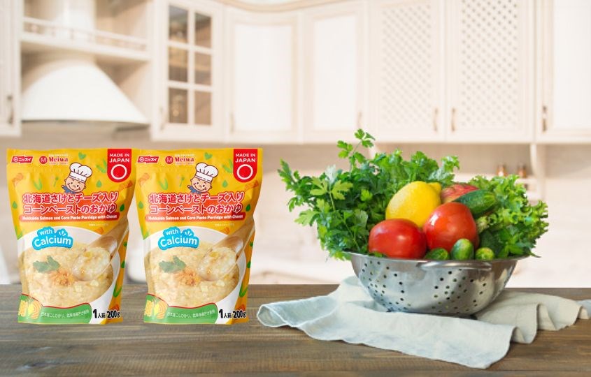 Cháo tươi Meiwa vị cá hồi hokkaido, bắp và phô mai gói 200g 