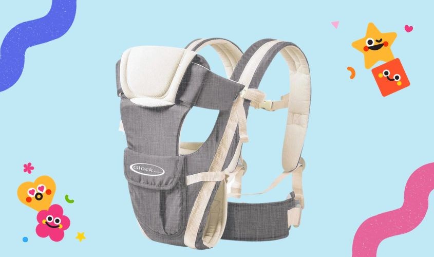 Địu em bé 4 tư thế Gluck Baby GP708 - Màu xám (0 - 18 tháng) được sản xuất tại Việt Nam