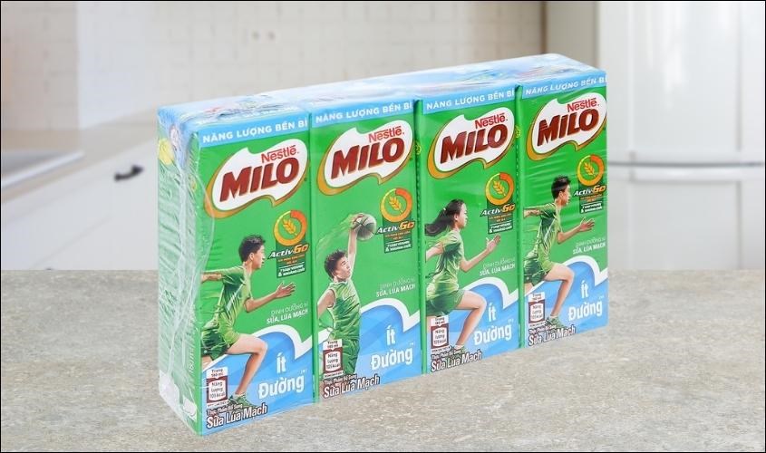 Milo Milch trinkfertig in Form einer Pappschachtel mit weniger Zucker