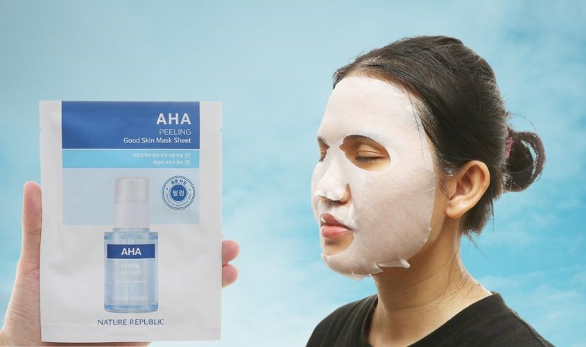 Mặt nạ giấy AHA cấp ẩm và loại bỏ tế bào chết Nature Republic Good Skin 24g 
