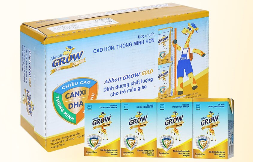 Thùng 48 hộp sữa pha sẵn Abbott Grow Advance hương vani 110 ml