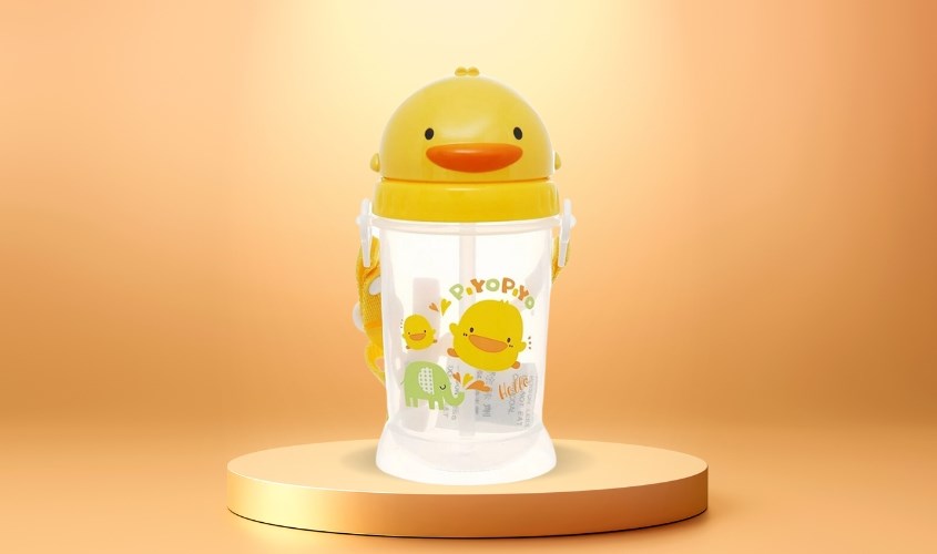 Bình tập uống nhựa PP PIYOPIYO PY830419 350 ml - Màu vàng (mọi độ tuổi)