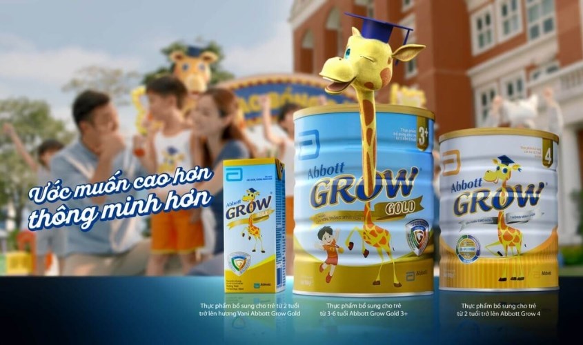 Sữa bột Abbott Grow Gold 3+ hương vani 900g (3 - 6 tuổi)