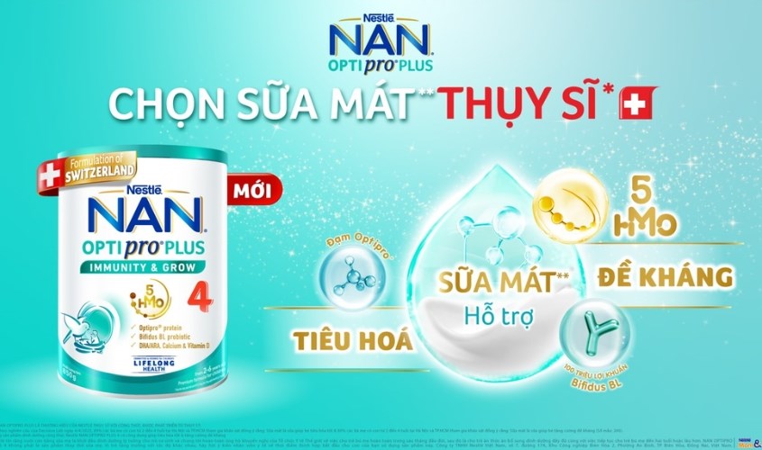 Sữa bột NAN Optipro Plus số 4 850g (2 - 6 tuổi)