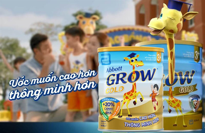 Sữa bột Abbott Grow Gold 3+ 900g hương vani