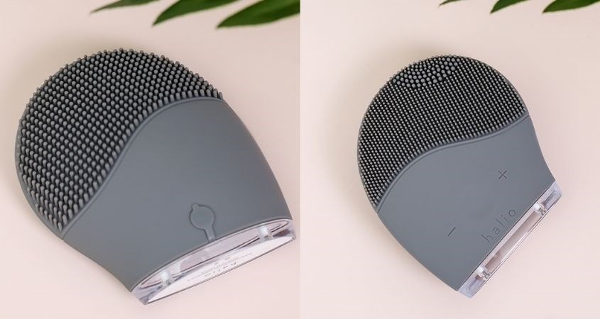 Máy rửa mặt và massage Halio Gray Smoke với công nghệ sóng rung Sonic Wave giúp làm sạch và thư giãn cho da mặt