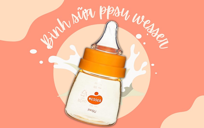 Bình sữa nhựa PPSU Wesser TBSWPP60 cổ hẹp 60 ml