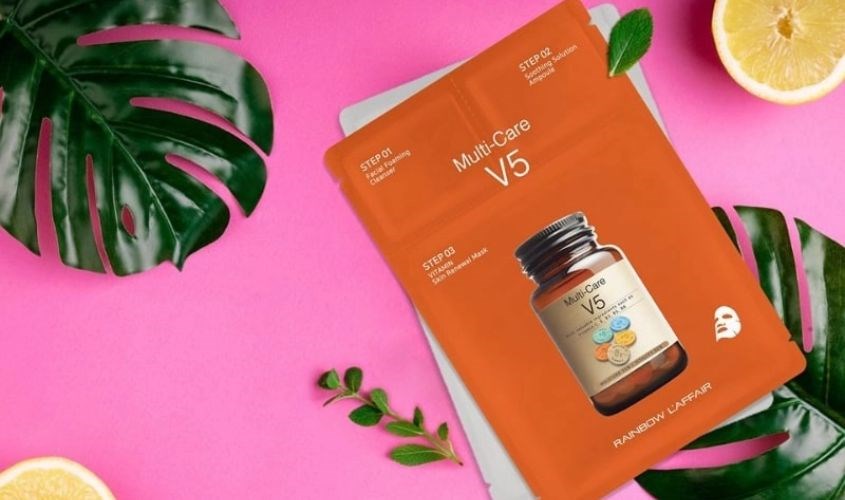 Mặt nạ giấy 3 bước Vitamin dưỡng da Rainbow L