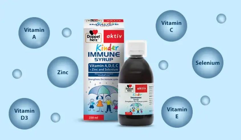 Sản phẩm có hương vị hấp dẫn Sản phẩm Doppelherz Kinder Immune có hương vị hấp dẫn
