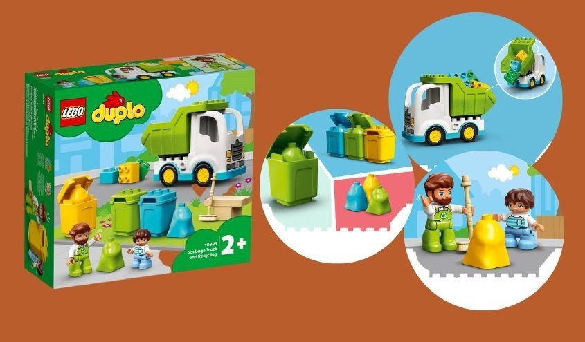 Đồ chơi xe tải đổ rác lego Duplo 10945 (19 chi tiết)