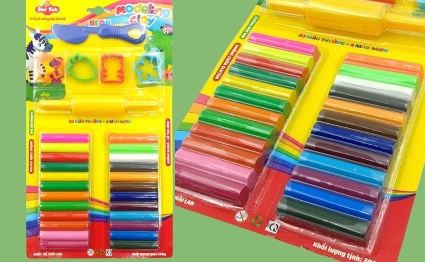 Bộ đồ chơi Star Kids đất nặn 300g 24 màu và 6 dụng cụ K-300/24c/6t