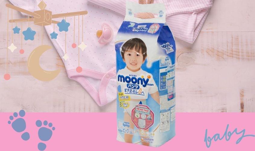 Tã quần Moony man bé trai size XL Tã quần Moony man bé trai size XL
