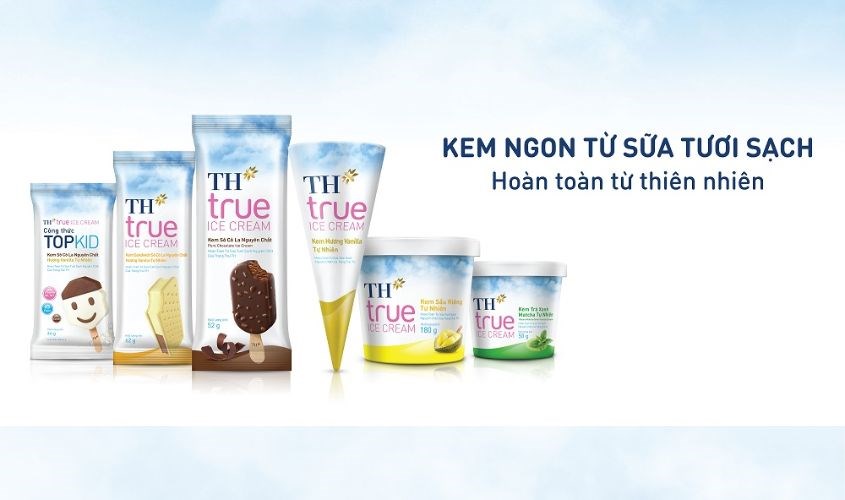 Kem tươi TH True Milk nhiều hương vị thơm ngon, béo ngậy