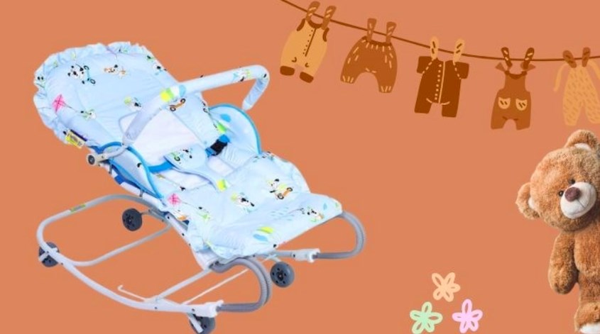 Ghế nhún ăn bột cho bé Autoru AUBFC02-LB (từ 6 tháng) - Màu xanh nhạt