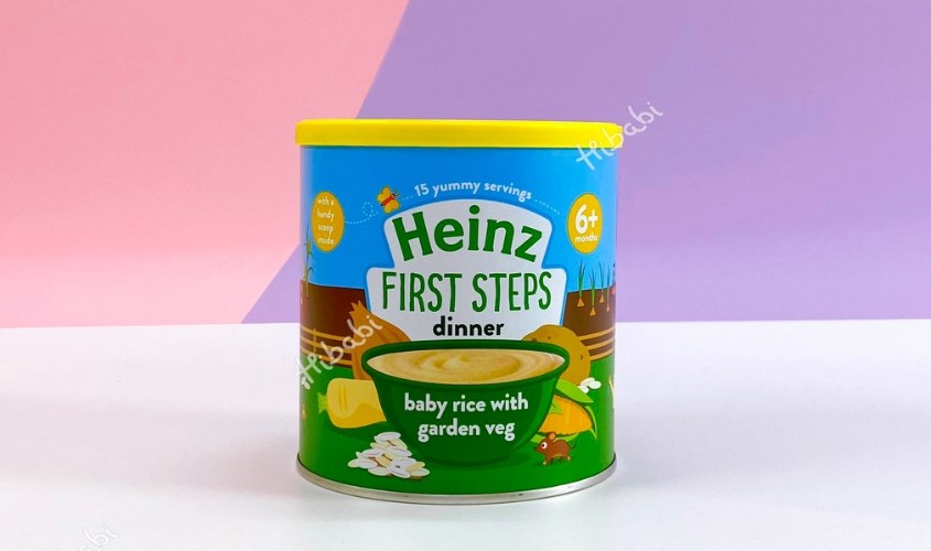 Bột ăn dặm Heinz gạo, rau củ lon