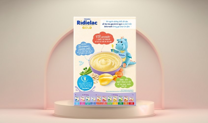 Bột ăn dặm Vinamilk RiDielac Gold yến mạch, gà và đậu Hà Lan hộp 200g (7 - 24 tháng)