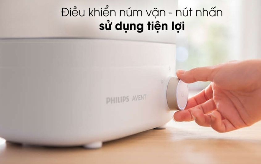 Máy tiệt trùng Philips Avent điều khiển dễ dàng bởi 1 nút vặn
