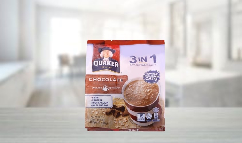 Yến mạch nguyên chất cán vỡ vị chocolate Quaker 420g Yến mạch nguyên chất cán vỡ vị chocolate Quaker 420g