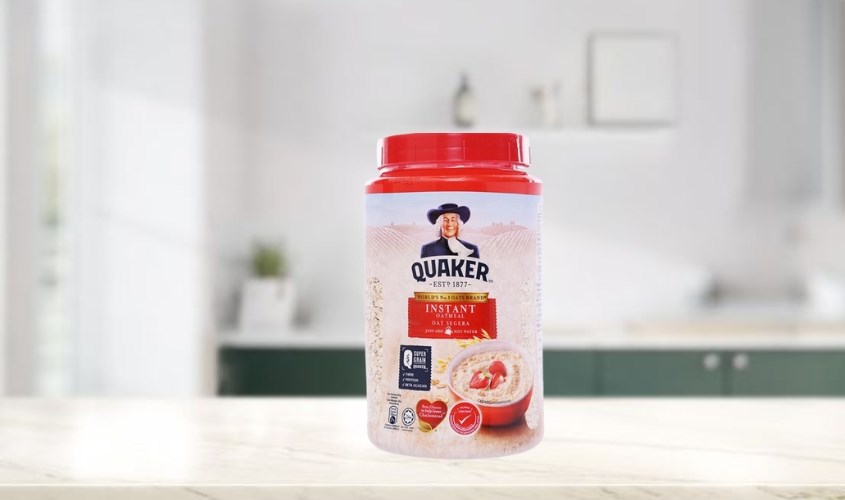 Yến mạch nguyên chất cán dẹt Quaker 600g Yến mạch nguyên chất cán dẹt Quaker 600g