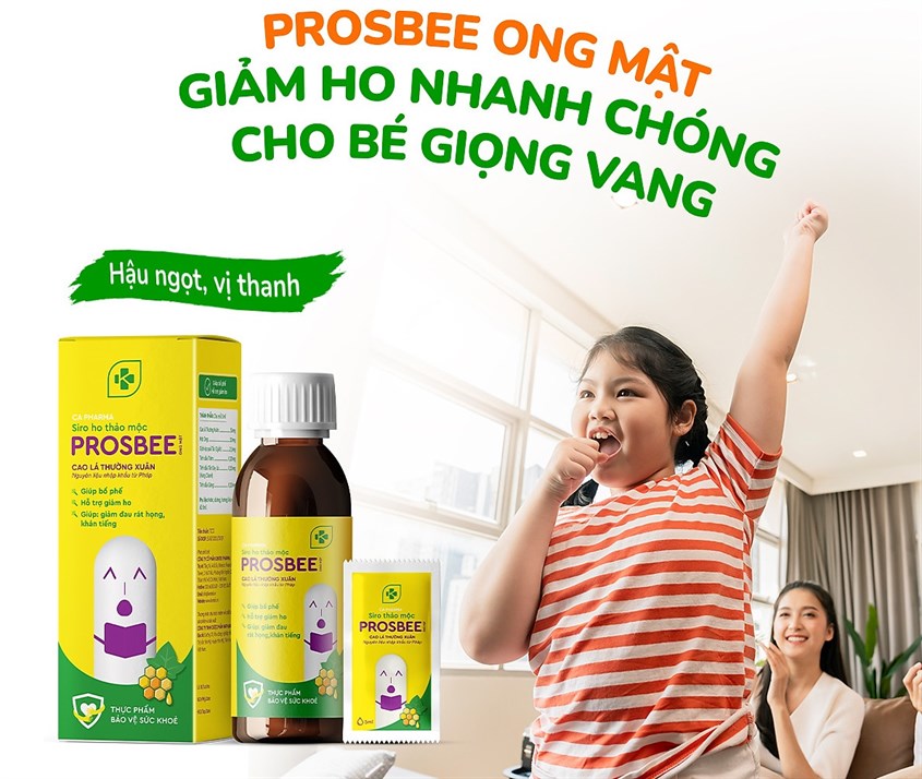 Siro mật ong Kentek Prosbee bổ phế, hỗ trợ giảm ho 100 ml (từ 2 tuổi)
