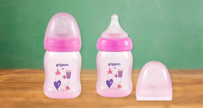 Bình sữa nhựa PP Pigeon Plus 160 ml hồng