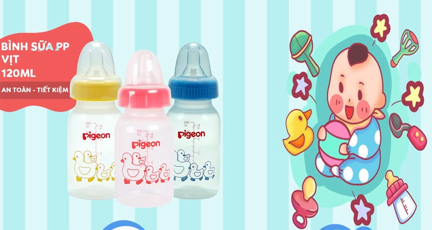 Bình sữa nhựa PP Pigeon tiêu chuẩn 120 ml