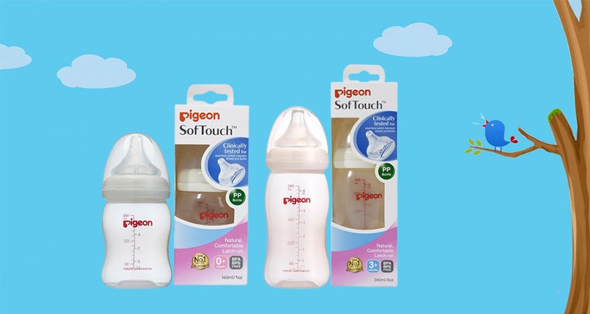 Bình sữa nhựa PP Pigeon PLUS 160 ml,  240ml