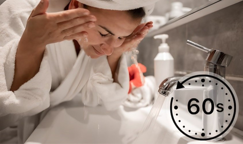 Nên rửa mặt trong khoảng 60 giây