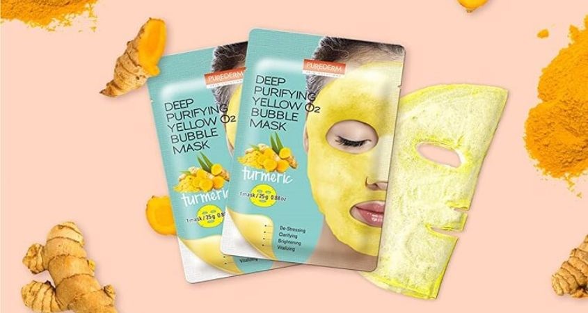 Mặt nạ dưỡng da chiết xuất nghệ Purederm giúp nuôi dưỡng làn da mềm mịn, ngăn ngừa mụn và trắng sáng da tự nhiên