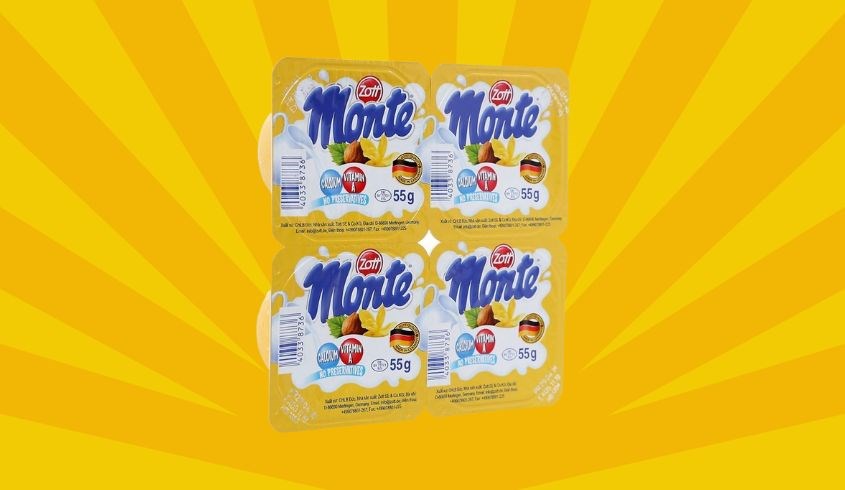 Lốc 4 hũ váng sữa Zott Monte vị vani 55g (từ 6 tháng)