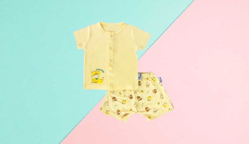 Bộ tay ngắn cài giữa màu in BabyMommy - Màu ngẫu nhiên Bộ tay ngắn cài giữa màu in BabyMommy - Màu ngẫu nhiên