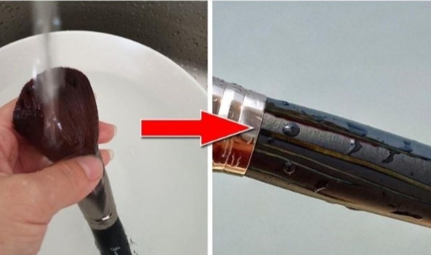 Xả lông cọ với nước