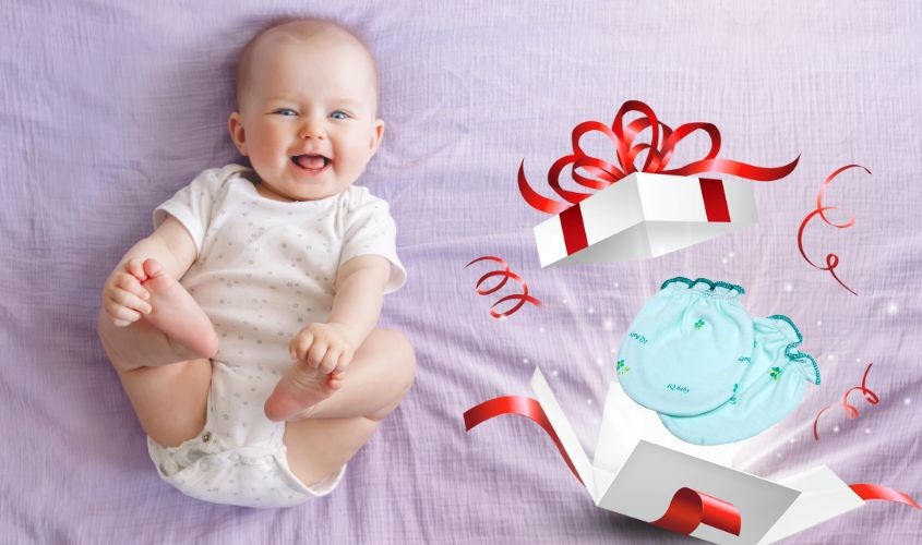 Bộ bao tay, bao chân bo thun IQ Baby - Màu ngẫu nhiên