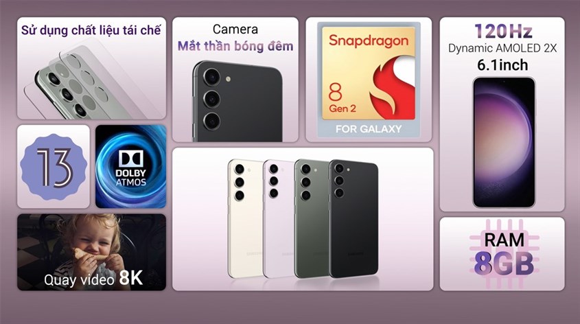 Điện thoại Samsung Galaxy S23 5G 128GB sở hữu chipset Snapdragon 8 Gen 2 tiên tiến hàng đầu 